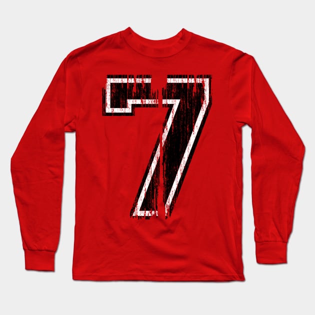 Varsity Sports Letter 7 Long Sleeve T-Shirt by Adatude